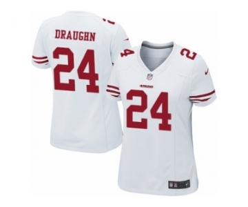 Women's Nike San Francisco 49ers #24 Shaun Draughn Limited White NFL Jersey