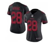 Women's Nike San Francisco 49ers #28 Carlos Hyde Black Stitched NFL Limited Rush Jersey