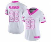 Women's Nike San Francisco 49ers #28 Jerick McKinnon Limited White Pink Rush Fashion NFL Jersey Women's Nike San Francisco 49ers #28 Jerick McKinnon Limited White Pink Rush Fashion NFL Jersey