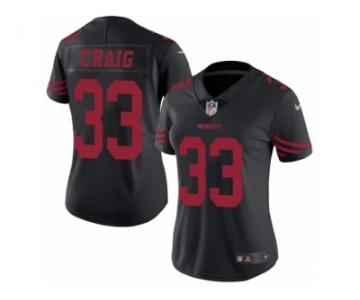 Women's Nike San Francisco 49ers #33 Roger Craig Limited Black Rush NFL Jersey