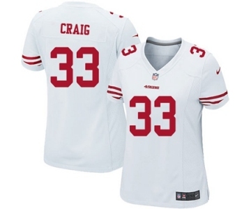 Women's Nike San Francisco 49ers #33 Roger Craig White NFL Jersey