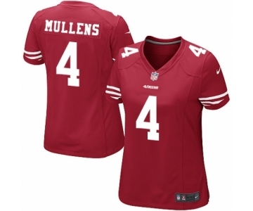 Women's Nike San Francisco 49ers #4 Nick Mullens Game Red Team Color NFL Jersey