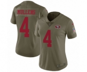 Women's Nike San Francisco 49ers #4 Nick Mullens Limited Olive 2017 Salute to Service NFL Jersey Women's Nike San Francisco 49ers #4 Nick Mullens Limited Olive 2017 Salute to Service NFL Jersey