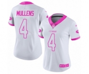 Women's Nike San Francisco 49ers #4 Nick Mullens Limited White Pink Rush Fashion NFL Jersey Women's Nike San Francisco 49ers #4 Nick Mullens Limited White Pink Rush Fashion NFL Jersey