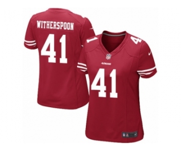 Women's Nike San Francisco 49ers #41 Ahkello Witherspoon Game Red Team Color NFL Jersey