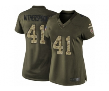 Women's Nike San Francisco 49ers #41 Ahkello Witherspoon Limited Green Salute to Service NFL Jersey