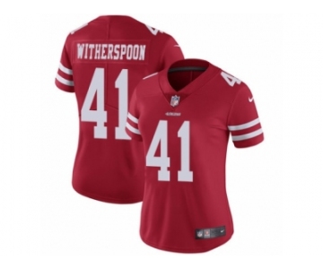 Women's Nike San Francisco 49ers #41 Ahkello Witherspoon Vapor Untouchable Limited Red Team Color NFL Jersey