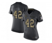 Women's Nike San Francisco 49ers #42 Ronnie Lott Limited Black 2016 Salute to Service NFL Jersey