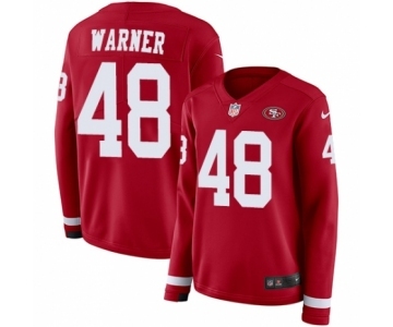Women's Nike San Francisco 49ers #48 Fred Warner Limited Red Therma Long Sleeve NFL Jersey