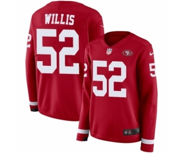 Women's Nike San Francisco 49ers #52 Patrick Willis Limited Red Therma Long Sleeve NFL Jersey