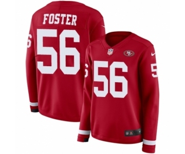 Women's Nike San Francisco 49ers #56 Reuben Foster Limited Red Therma Long Sleeve NFL Jersey