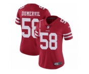 Women's Nike San Francisco 49ers #58 Elvis Dumervil Red Team Color Vapor Untouchable Limited Player NFL Jersey
