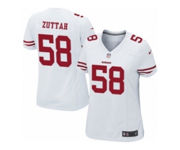 Women's Nike San Francisco 49ers #58 Jeremy Zuttah Limited White NFL Jersey