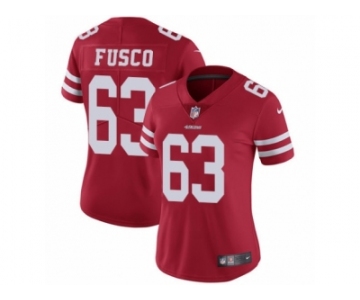 Women's Nike San Francisco 49ers #63 Brandon Fusco Vapor Untouchable Limited Red Team Color NFL Jersey