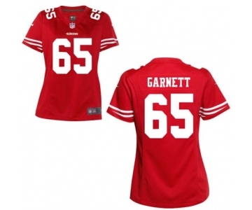 Women's Nike San Francisco 49ers #65 Joshua Garnett Red Team Color NFL Jersey