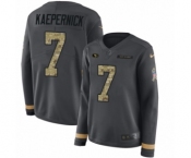 Women's Nike San Francisco 49ers #7 Colin Kaepernick Limited Black Salute to Service Therma Long Sleeve NFL Jersey Women's Nike San Francisco 49ers #7 Colin Kaepernick Limited Black Salute to Service Therma Long Sleeve NFL Jersey