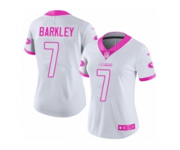 Women's Nike San Francisco 49ers #7 Matt Barkley Limited White Pink Rush Fashion NFL Jersey