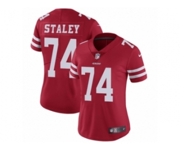 Women's Nike San Francisco 49ers #74 Joe Staley Vapor Untouchable Limited Red Team Color NFL Jersey