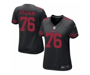 Women's Nike San Francisco 49ers #76 Garry Gilliam Limited Black NFL Jersey