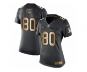 Women's Nike San Francisco 49ers #80 Jerry Rice Limited Black Gold Salute to Service NFL Jersey
