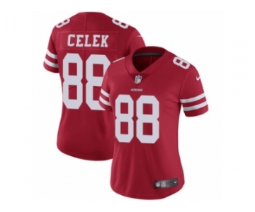 Women's Nike San Francisco 49ers #88 Garrett Celek Vapor Untouchable Limited Red Team Color NFL Jersey