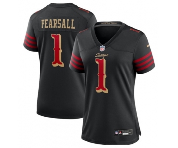 Women's San Francisco 49ers #1 Ricky Pearsall Black 2025 F.U.S.E. “Rivalries” Vapor Limited Stitched Football Jersey