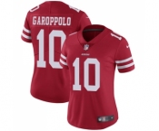 Women's San Francisco 49ers #10 Jimmy Garoppolo Red Team Color Vapor Untouchable Limited Player Football Jersey