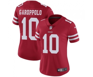 Women's San Francisco 49ers #10 Jimmy Garoppolo Red Team Color Vapor Untouchable Limited Player Football Jersey