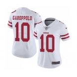 Women's San Francisco 49ers #10 Jimmy Garoppolo White Vapor Untouchable Limited Player Football Jersey