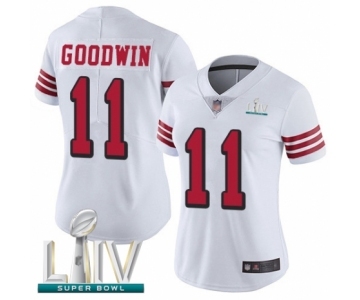 Women's San Francisco 49ers #11 Marquise Goodwin Limited White Rush Vapor Untouchable Super Bowl LIV Bound Football Jersey