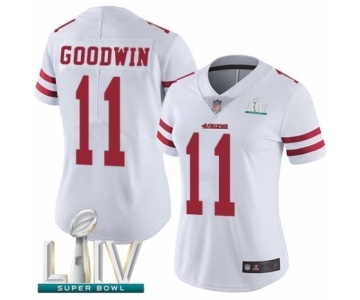 Women's San Francisco 49ers #11 Marquise Goodwin White Vapor Untouchable Limited Player Super Bowl LIV Bound Football Jersey
