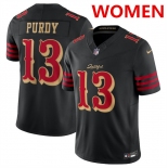 Women's San Francisco 49ers #13 Brock Purdy Black 2025 F.U.S.E. “Rivalries” Vapor Limited Stitched Football Jersey