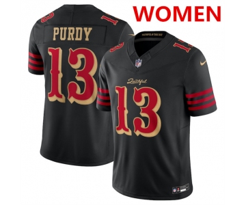 Women's San Francisco 49ers #13 Brock Purdy Black 2025 F.U.S.E. “Rivalries” Vapor Limited Stitched Football Jersey