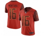 Women's San Francisco 49ers #16 Joe Montana Limited Red City Edition Football Jersey