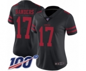 Women's San Francisco 49ers #17 Emmanuel Sanders Black Vapor Untouchable Limited Player 100th Season Football Jersey