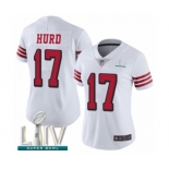 Women's San Francisco 49ers #17 Jalen Hurd Limited White Rush Vapor Untouchable Super Bowl LIV Bound Football Jersey