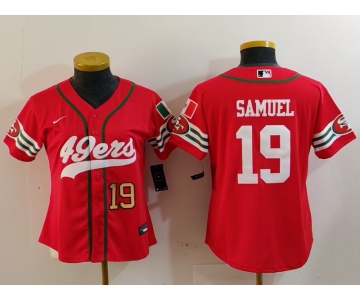 Women's San Francisco 49ers #19 Deebo Samuel Red Mexico Cool Base Stitched Baseball Jerseys