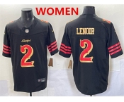 Women's San Francisco 49ers #2 Deommodore Lenoir Black 2025 F.U.S.E. “Rivalries” Vapor Limited Stitched Football Jersey Women's San Francisco 49ers #2 Deommodore Lenoir Black 2025 F.U.S.E. “Rivalries” Vapor Limited Stitched Football Jersey