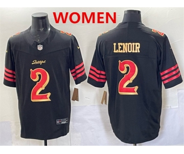 Women's San Francisco 49ers #2 Deommodore Lenoir Black 2025 F.U.S.E. “Rivalries” Vapor Limited Stitched Football Jersey