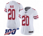 Women's San Francisco 49ers #20 Jimmie Ward White Vapor Untouchable Limited Player 100th Season Football Jersey Women's San Francisco 49ers #20 Jimmie Ward White Vapor Untouchable Limited Player 100th Season Football Jersey