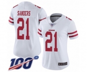 Women's San Francisco 49ers #21 Deion Sanders White Vapor Untouchable Limited Player 100th Season Football Jersey Women's San Francisco 49ers #21 Deion Sanders White Vapor Untouchable Limited Player 100th Season Football Jersey