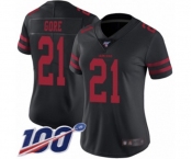 Women's San Francisco 49ers #21 Frank Gore Black Vapor Untouchable Limited Player 100th Season Football Jersey Women's San Francisco 49ers #21 Frank Gore Black Vapor Untouchable Limited Player 100th Season Football Jersey