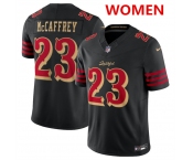 Women's San Francisco 49ers #23 Christian McCaffrey Black 2025 F.U.S.E. “Rivalries” Vapor Limited Stitched Football Jersey Women's San Francisco 49ers #23 Christian McCaffrey Black 2025 F.U.S.E. “Rivalries” Vapor Limited Stitched Football Jersey