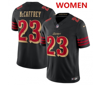 Women's San Francisco 49ers #23 Christian McCaffrey Black 2025 F.U.S.E. “Rivalries” Vapor Limited Stitched Football Jersey