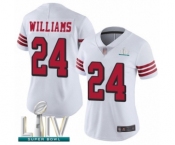 Women's San Francisco 49ers #24 K'Waun Williams Limited White Rush Vapor Untouchable Super Bowl LIV Bound Football Jersey