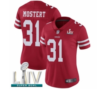 Women's San Francisco 49ers #31 Raheem Mostert Red Team Color Vapor Untouchable Limited Player Super Bowl LIV Bound Football Jersey