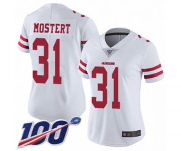 Women's San Francisco 49ers #31 Raheem Mostert White Vapor Untouchable Limited Player 100th Season Football Jersey