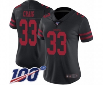 Women's San Francisco 49ers #33 Roger Craig Black Vapor Untouchable Limited Player 100th Season Football Jersey