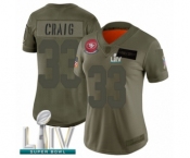 Women's San Francisco 49ers #33 Roger Craig Limited Olive 2019 Salute to Service Super Bowl LIV Bound Football Jersey