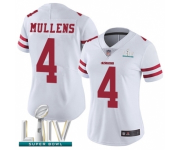 Women's San Francisco 49ers #4 Nick Mullens White Vapor Untouchable Limited Player Super Bowl LIV Bound Football Jersey